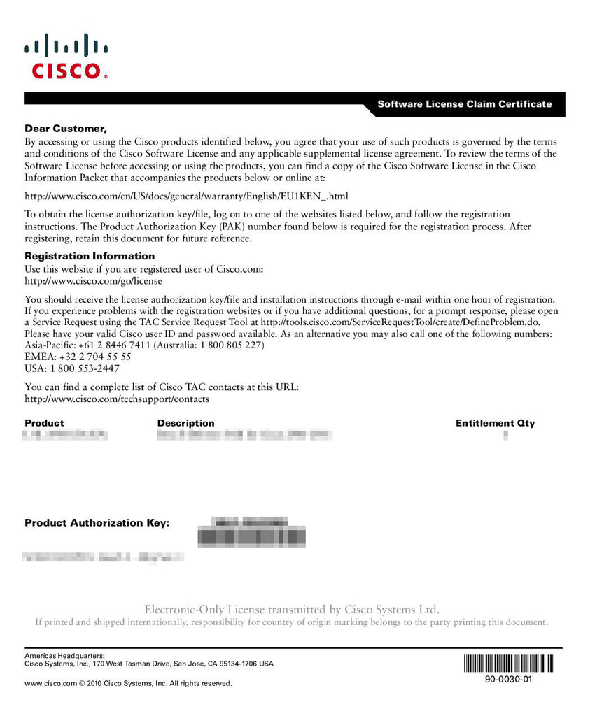 Cisco SL-ASR1-SEC  Sec Solution License for ASR1000 Series